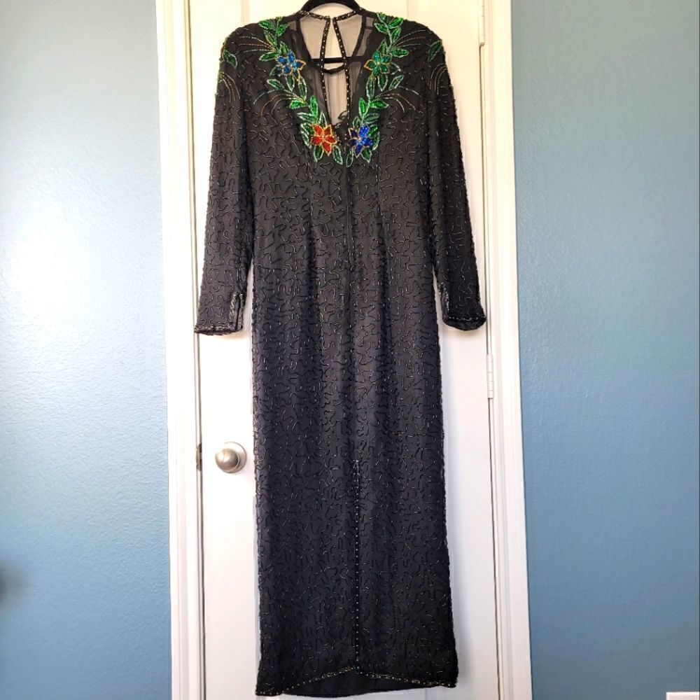 VINTAGE SCALA Beaded 80s Embellished Dress